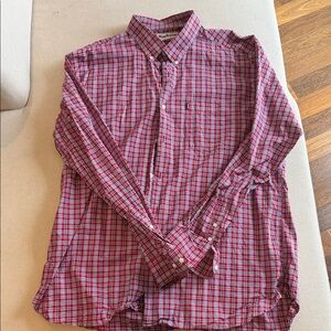 Barbour Red and Blue Checkered Button-Down Shirt
